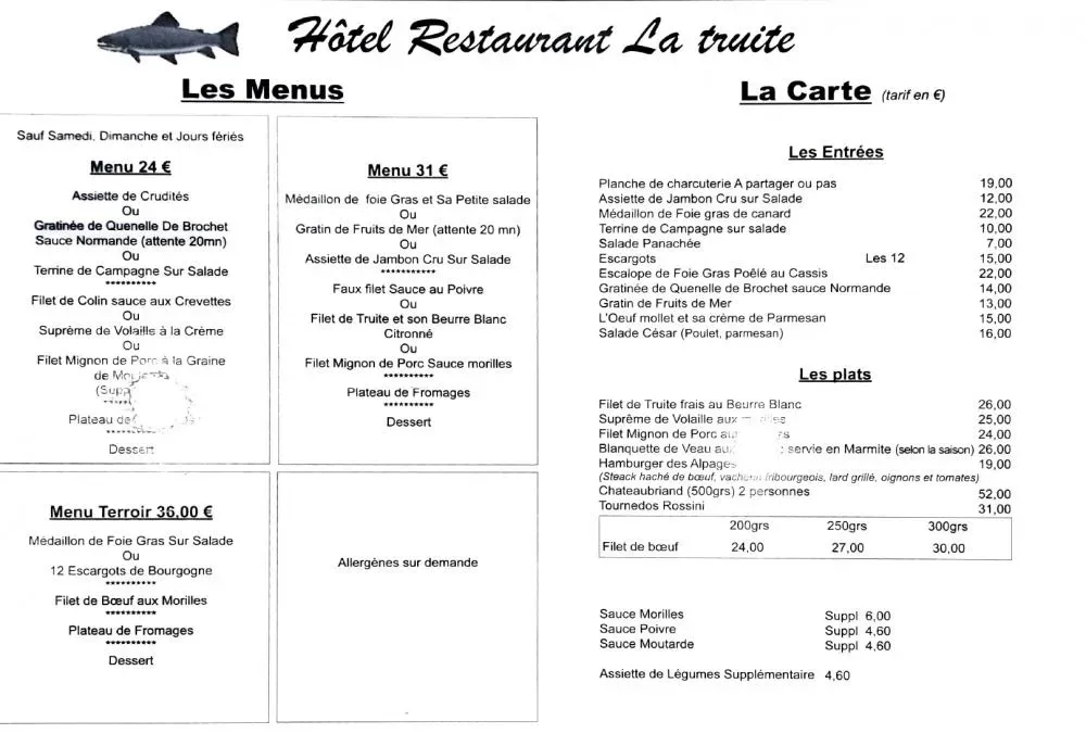 Carte et menus